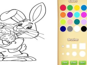 Gêm Llyfr Lliwio Bunny y Pasg i blant ar-lein