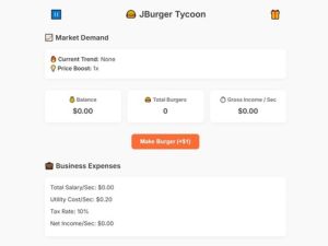 Gêm Tycoon jburger ar-lein