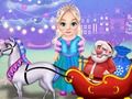 Gêm Cerbyd Nadolig Glân Little Elsa  ar-lein