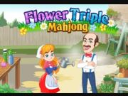 Gêm Mahjong Driphlyg Blodau  ar-lein