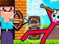 Gêm Noob Archer vs Stickman Zombie ar-lein