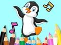 Gêm Llyfr Lliwio: Pengwin yn dawnsio  ar-lein