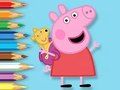 Gêm Llyfr Lliwio: Peppa Gydag Arth Tegan  ar-lein