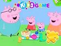Gêm Pos Jig-so: Picnic Teulu Peppa Mochyn  ar-lein