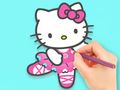 Gêm Llyfr Lliwio: Hello Kitty Dancing  ar-lein