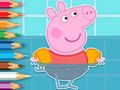 Gêm Llyfr Lliwio: Peppa Swimming  ar-lein
