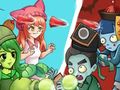 Gêm Plannu Merch Amddiffyn Zombie  ar-lein