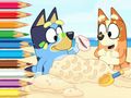 Gêm Llyfr Lliwio: Bluey On The Beach  ar-lein