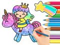 Gêm Llyfr Lliwio: Tywysoges Unicorn  ar-lein