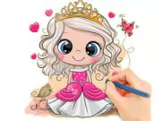 Gêm Llyfr Lliwio: Chibi Doll Princess  ar-lein
