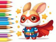 Gêm Llyfr Lliwio: Super Rabbit  ar-lein