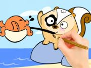 Gêm Llyfr Lliwio: Fishing Surprise  ar-lein