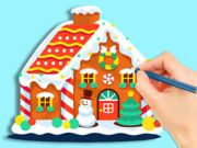 Gêm Llyfr Lliwio: Cwt Gingerbread  ar-lein