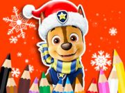 Gêm Llyfr Lliwio: Paw Patrol Christmas  ar-lein