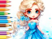 Gêm Llyfr Lliwio: Tywysoges Frozen  ar-lein