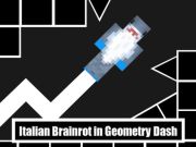 Gêm Brainrot Eidalaidd mewn geometreg dash ar-lein