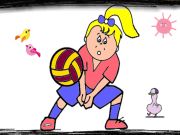 Gêm Lliwio hwyl pêl foli ar-lein
