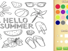Gêm Hello Summer Coloring Book for Kids ar-lein