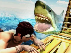 Gêm Raft Angry Shark Hunting ar-lein