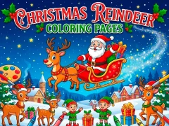 Gêm Christmas Reindeer Coloring Pages ar-lein