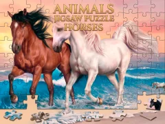 Gêm Animals Jigsaw Puzzle Horses ar-lein