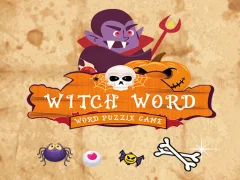 Gêm Witch Word Halloween Puzzel Game ar-lein
