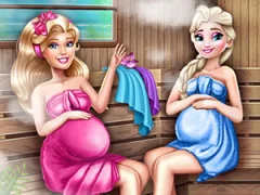 Gêm Cute Mommies Pregnant Sauna ar-lein