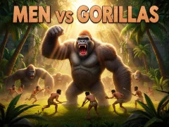 Gêm Men Vs Gorillas ar-lein