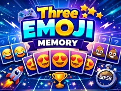 Gêm Three Emoji Memory ar-lein