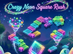Gêm Crazy Neon Square Rush ar-lein