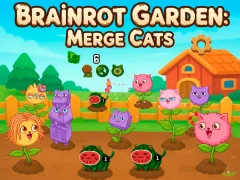 Gêm Brainrot Garden. Merge Cats ar-lein