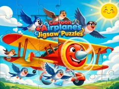 Gêm Cartoon Airplanes: Jigsaw Puzzles ar-lein