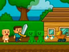 Gêm Baby Noob Help! Steve ar-lein