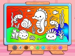 Gêm Coloring Book: Kawaii Sea Animals ar-lein