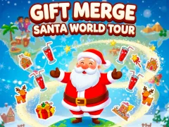 Gêm Gift Merge Santa World Tour ar-lein