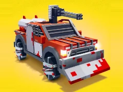 Gêm Zombie Derby Blocky Roads ar-lein