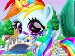 Gêm Rainbow Pony Caring ar-lein