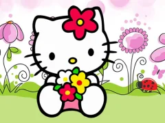 Gêm Hello Kitty Jigsaw ar-lein