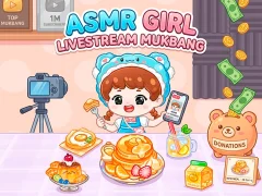 Gêm ASMR Girl: Livestream Mukbang ar-lein