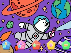 Gêm Color By Code Space Bear ar-lein