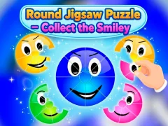 Gêm Round jigsaw Puzzle - Collect the Smiley ar-lein