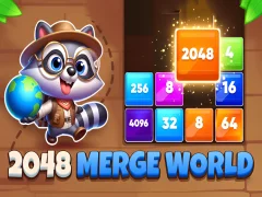 Gêm 2048 Merge World ar-lein