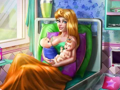 Gêm Sleepy Princess Twins Birth ar-lein