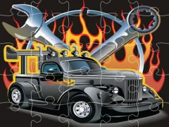Gêm Hot Rod Jigsaw ar-lein