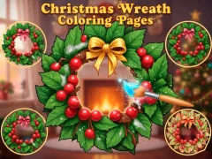 Gêm Christmas Wreath Coloring Pages ar-lein