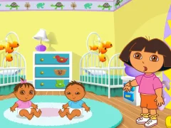 Gêm Dora the Explorer Dora's Playtime with the Twins ar-lein