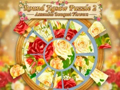 Gêm Round jigsaw Puzzle 2 - Assemble Bouquet flowers ar-lein