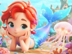 Gêm Jigsaw Puzzle: Chibi Mermaid Marshmallow Jellyfish ar-lein