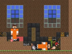 Gêm Escape from the prison in Mineblock! Destruction! ar-lein