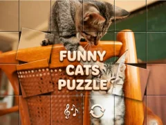 Gêm Funny Cats Puzzle ar-lein